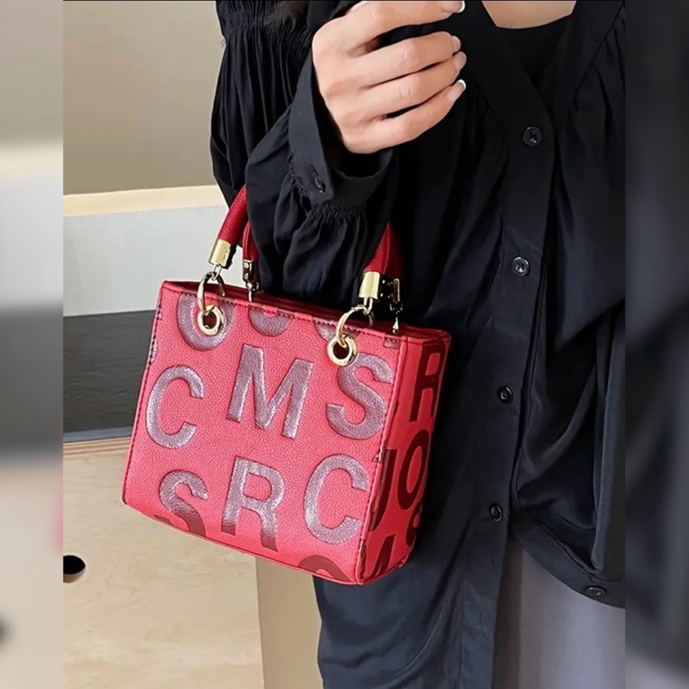 Fire Engine Red 🚒 Designer-Look Handbag Vegan Leather